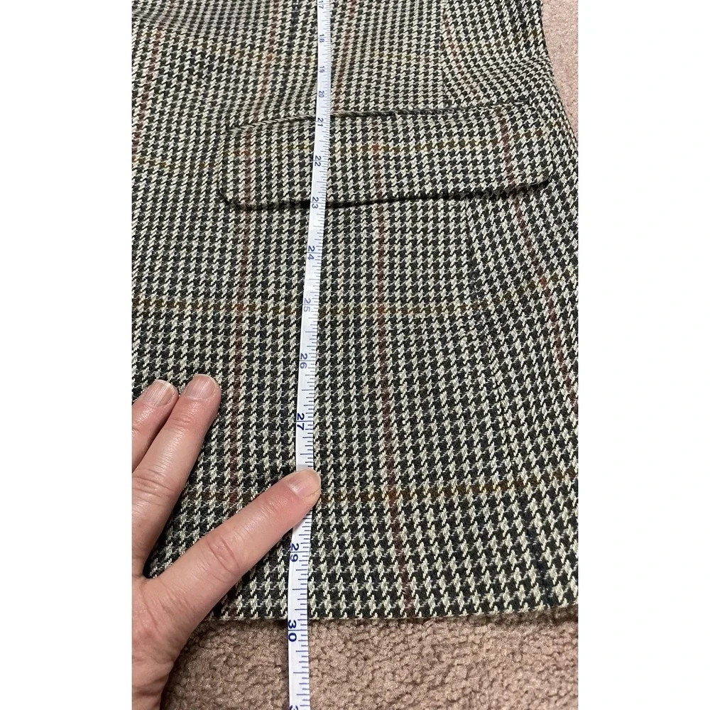 Vtg Burberry's Blazer Mens 40 Multicolor Houndstooth Wool Sport Coat Preppy‎